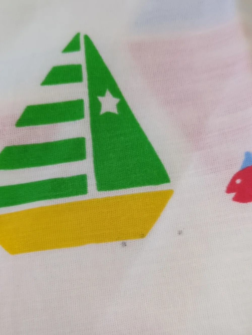 Vintage 90s Welswood Sailboat Sheet Fabric Craft Lot Nautical Y2K Cotton Blend